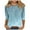 Light Blue, variant on Puntoco Plus Size Tops Women'S 3/4 Sleeve Tops Crew Neck Basic Three Quarter Tees Shirts Casual Loose Fit Comfy Blouse Yellow M(M)