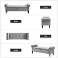 thumbnail image 5 of Aemeios 67" Velvet Storage Bench Upholstered Button-Tufted End of Bed Storage Ottoman Benches with Arms for Entryway Cloakroom, Gray, 5 of 10