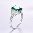 thumbnail image 3 of NUNCAD Women's Created Emerald Rings May Birthstone 925 Sterling Silver Wedding Anniversary Solitaire Engagement Ring, 3 of 5