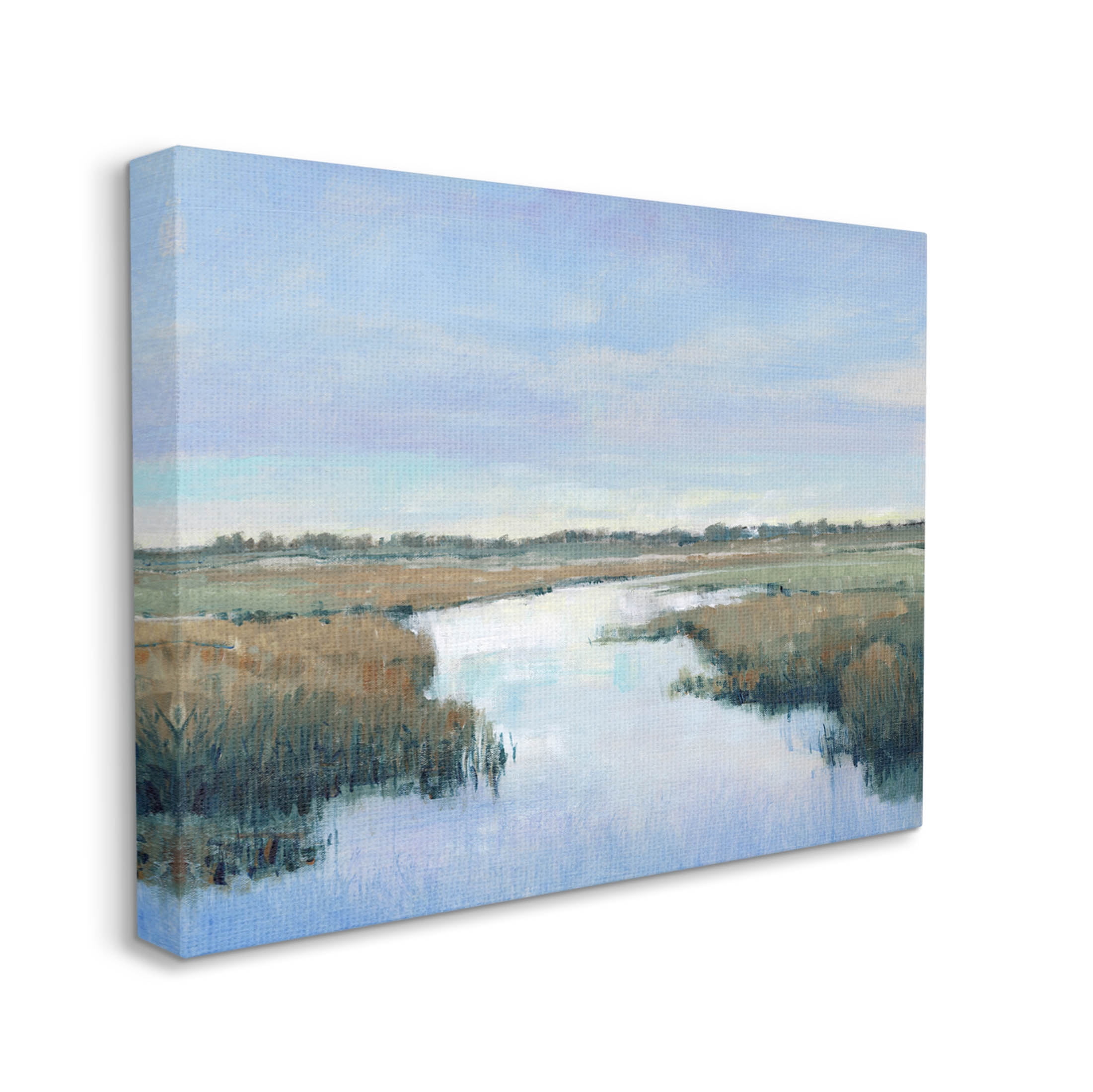 Stupell Industries Rural River Countryside Marsh Landscape Painting Gallery Wrapped Canvas Print Wall Art, Design by Tim OToole