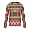 thumbnail image 4 of Honeeladyy Men's 3D Print T-Shirts Christmas Print Tee Long Sleeve Round Neck Pullover Tops #Pk-Red-XXL, 4 of 5