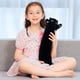 thumbnail image 3 of Almohada SNOWOLF de peluche, suave y larga, con forma de gato negro, 50 cm, para niños, 3 of 6