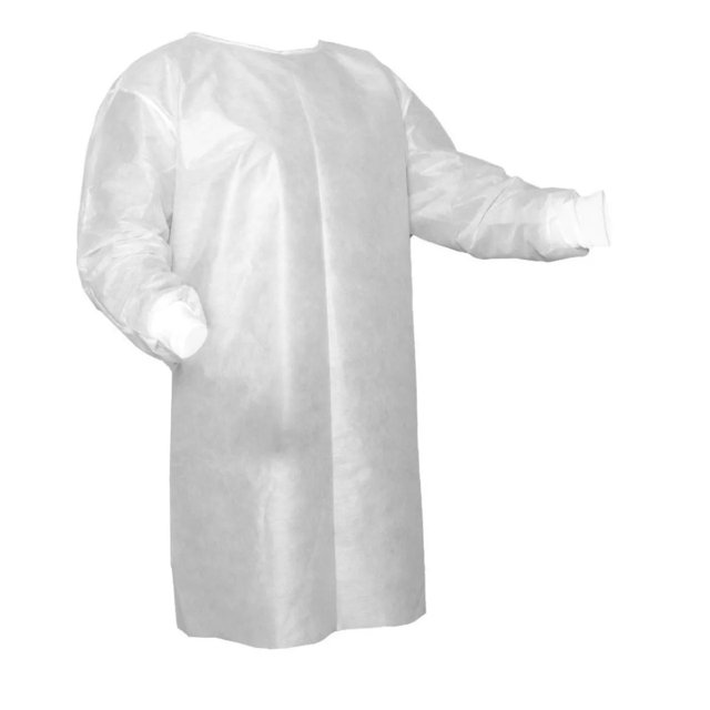 10pz Bata Quirúrgica Alyger Cirujano Desechable Esteril Puño y Bies Color Blanco Manga Larga Repelente