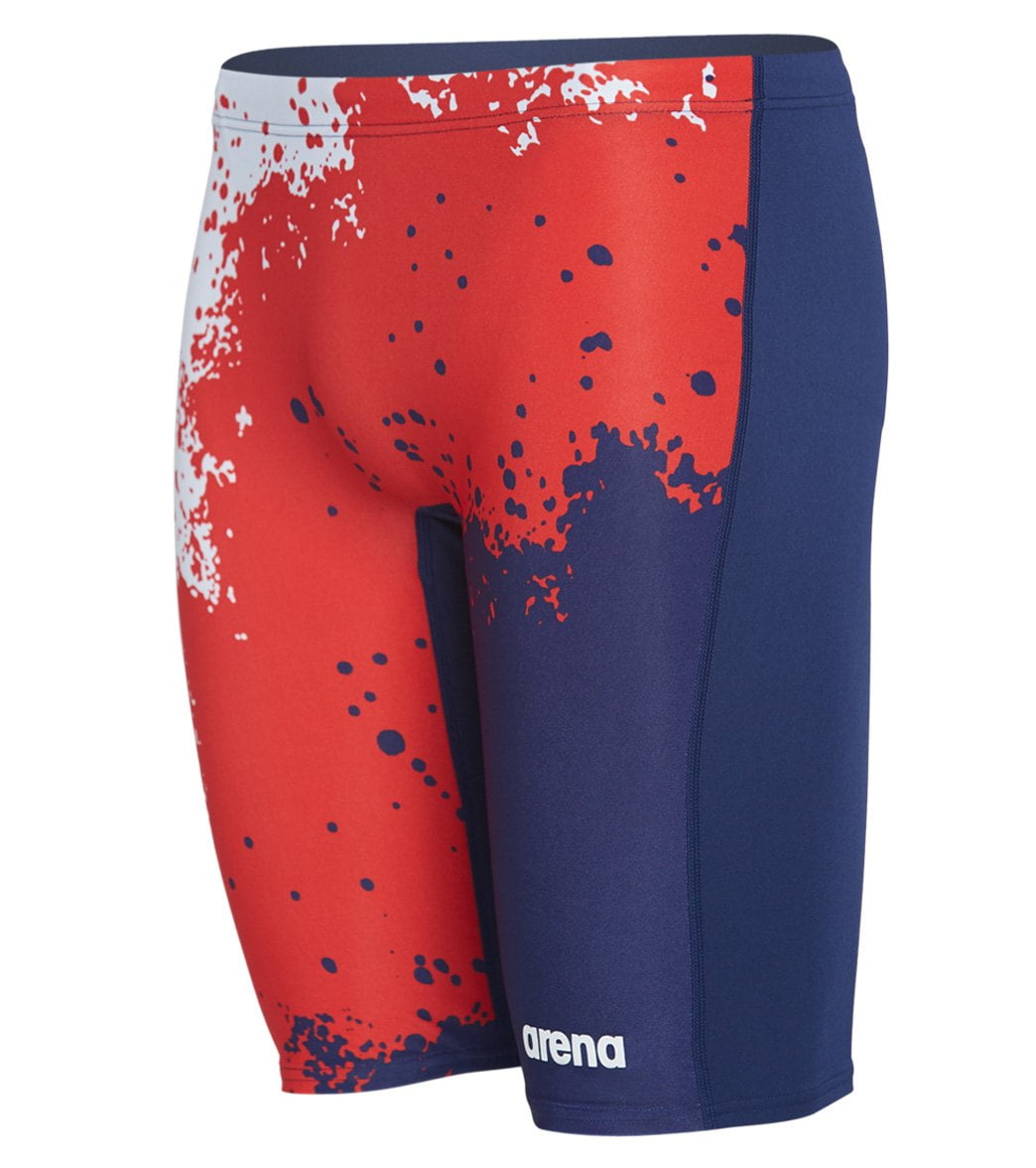 Arena Arena Men's Spraypaint Maxlife Jammer Swimsuit (34, Red/White