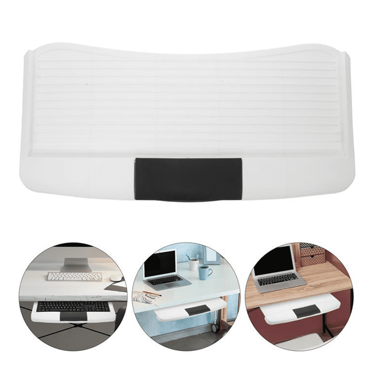 Keyboards Tray Under Desk Keyboards Stand Slide Pull Out Computer Keyboards Drawer Multi-Purpose Drawer White,1 x Keyboards Tray,White