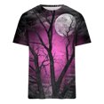 thumbnail image 4 of Fridja T-Shirts d'Entraînement pour Hommes Été Col Rond Manches Courtes Imprimé Pull Tops Graphiques Paysage T-Shirt de Sport Entraînement Physique Gym (Rose, 3TG) (Rose, 3TG), 4 of 5
