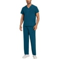 thumbnail image 2 of Fabrcox Scrub Sets for Men Nurse Uniform Jogger Suit Stretch Top & Pants Medical Nursing Uniform Set with Pocket, 2 of 7