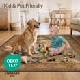 thumbnail image 4 of ODIKA 8'x10' Ultra-Soft Area Rug, Blue and Terracotta Vintage Floral Design Intricate Garden Motif with Geometric Washable, Bare feet friendly, Silk-Touch for Bedroom, Under Sectional, 4 of 7
