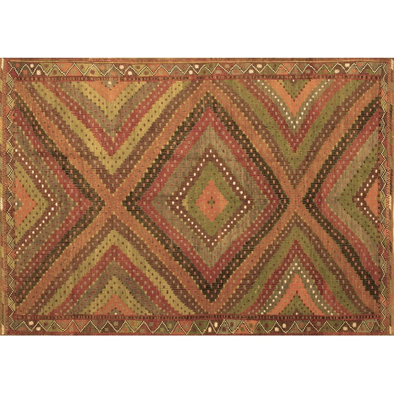Ahgly Company Indoor Rectangle Southwestern Brown Country Area Rugs, 7' x 10'