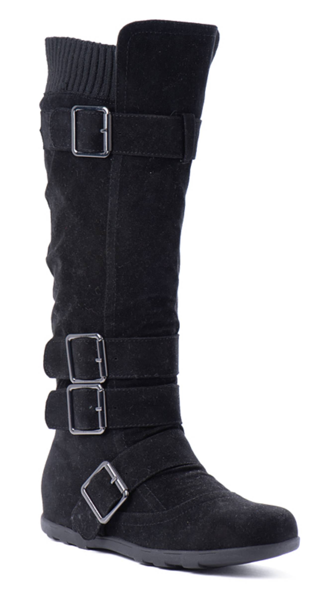 black suede calf boots