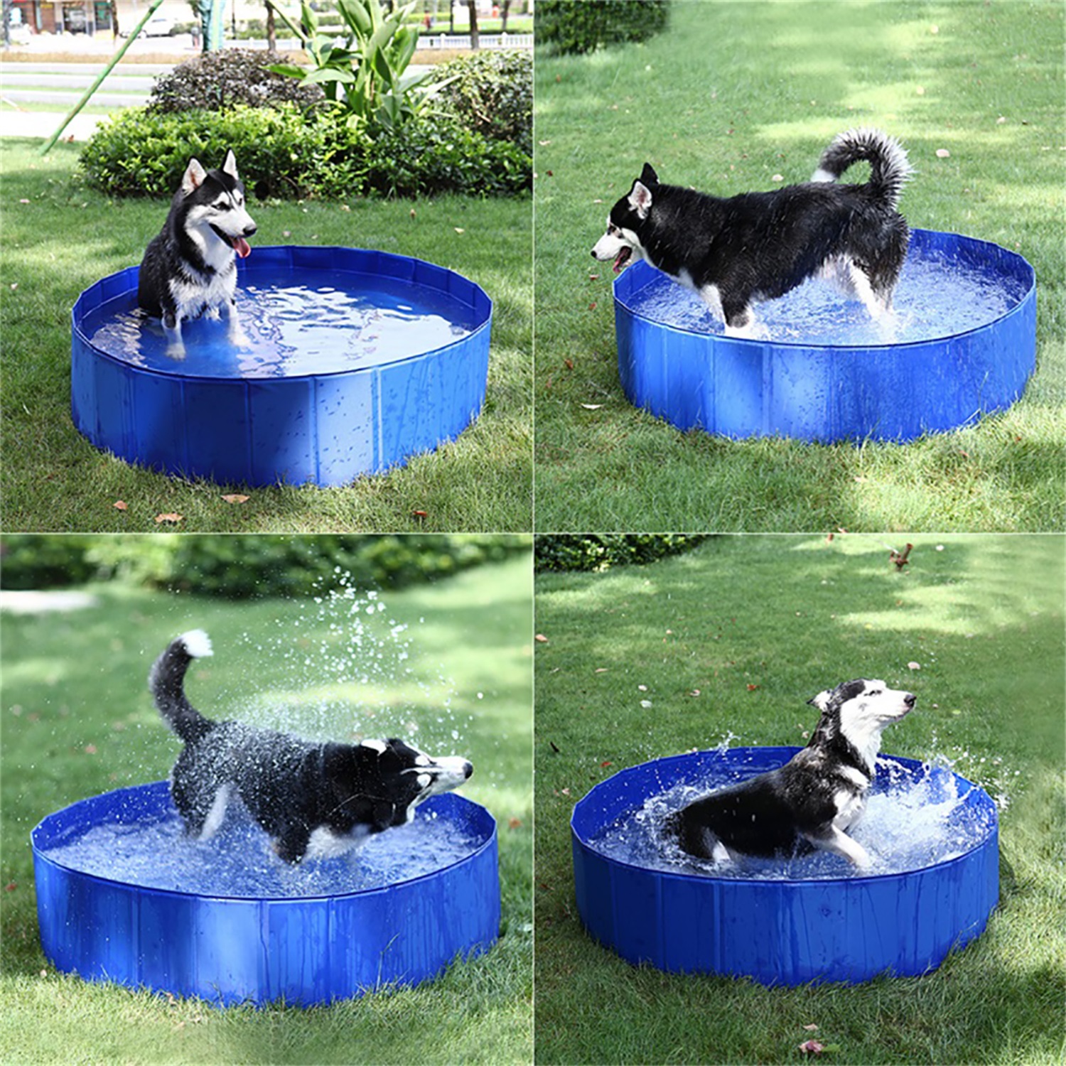 Pefilos Foldable Doggie Swimming Pool for Backyard PVC Outdoor Bathing Tub Dog Pools for Large Small Dogs, Blue M Pefilos Foldable Doggie Swimming Pool for Backyard PVC Outdoor Bathing Tub Dog Pools for Large Small Dogs, Blue M