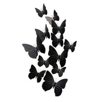 Lilixerw 12pcs Butterfly Wall Stickers,Black Butterfly Wall Decals,Art Removable Mural Stickers Artificial Wall Butterflies,for Crafts Home Room Bedroom Decor