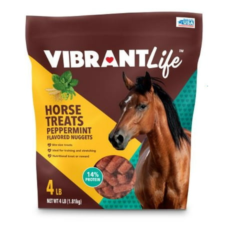 Horse Nugget - Vibrant Life Peppermint Flavored Horse Treat Nuggets, 4 lb