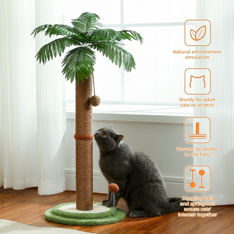 Cat Litter Box PEQULTI Cactus Cat Tree, 33'' Cat Tower For Indoor