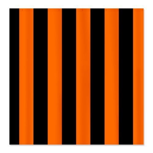 MOHome Black and Orange Striped Shower Curtain Waterproof Polyester