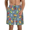 thumbnail image 1 of Balery Fruit Ice Cream Traje de Baño Estilo Hawaiano para Hombre, Shorts de Secado Rápido con Bolsillos-3X-Large, 1 of 6
