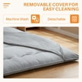 thumbnail image 6 of EDX Japanese Floor Futon Mattress Toppers, Foldable Tatami Mat, Thick Sleeping Mattress Pad with Storage Bag & Dust Cover, Gray, Queen, 6 of 7
