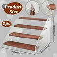 4 Tier Wood Display Stand Clear Acrylic Display Shelf Riser Tiered
