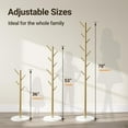 thumbnail image 2 of Coat Rack Freestanding with Natural Marble Base, Metal Coat Rack Stand with 10 Hooks, 3 Adjustable Size Coat Tree for Bags, Clothes, and Hats for Entryway, Bedroom, Hallway, Office, Gold, 2 of 8