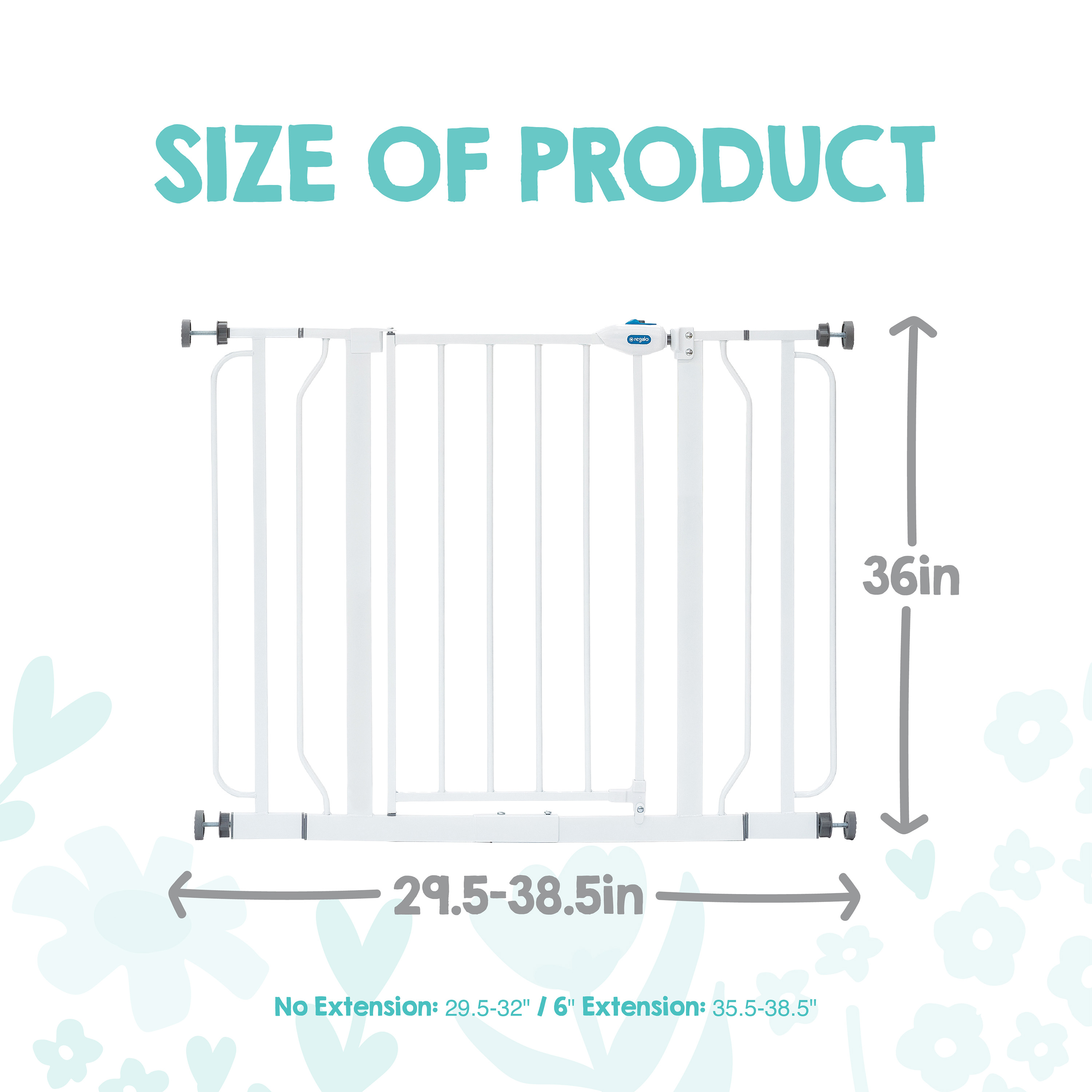 Regalo Easy Step Extra Tall Walk-Through Baby Gate, 29.5-38.5 Inches photo 3
