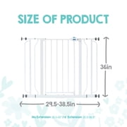 Regalo Easy Step Extra Tall Walk-Through Baby Gate, 29.5-38.5 in, Pressure Mount with Hardware Mount Option, Fits Doorways & Hallways, Ages 6-24 Months