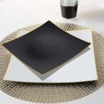 thumbnail image 2 of Efavormart 10 Pack | 8" Black / Gold Concave Square Hard Plastic Dinner Plates, Disposable Party Plates, 2 of 11