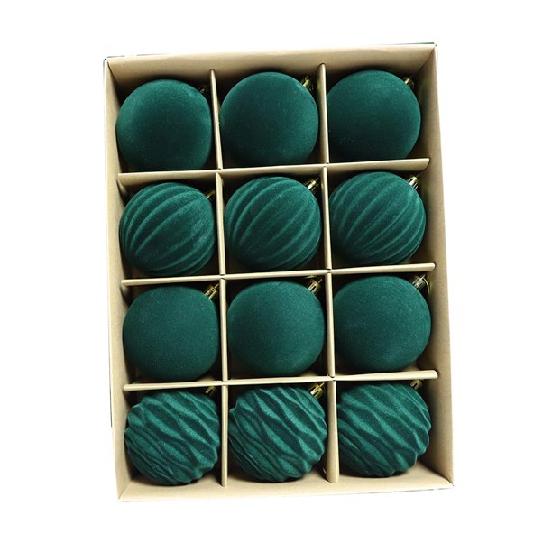 12 adornos colgantes para árbol de Navidad de 6 cm. Verde