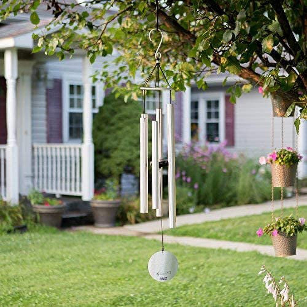 Natures Melody Aureole Tunes Wind Chimes  Outdoor Windchime with 6 Tubes Tuned to B Pentatonic Scale, 100% Rustproof Aluminum, Powder Finish & S Hook Hanger for Sympathy, Memorial Gift or Zen Garden