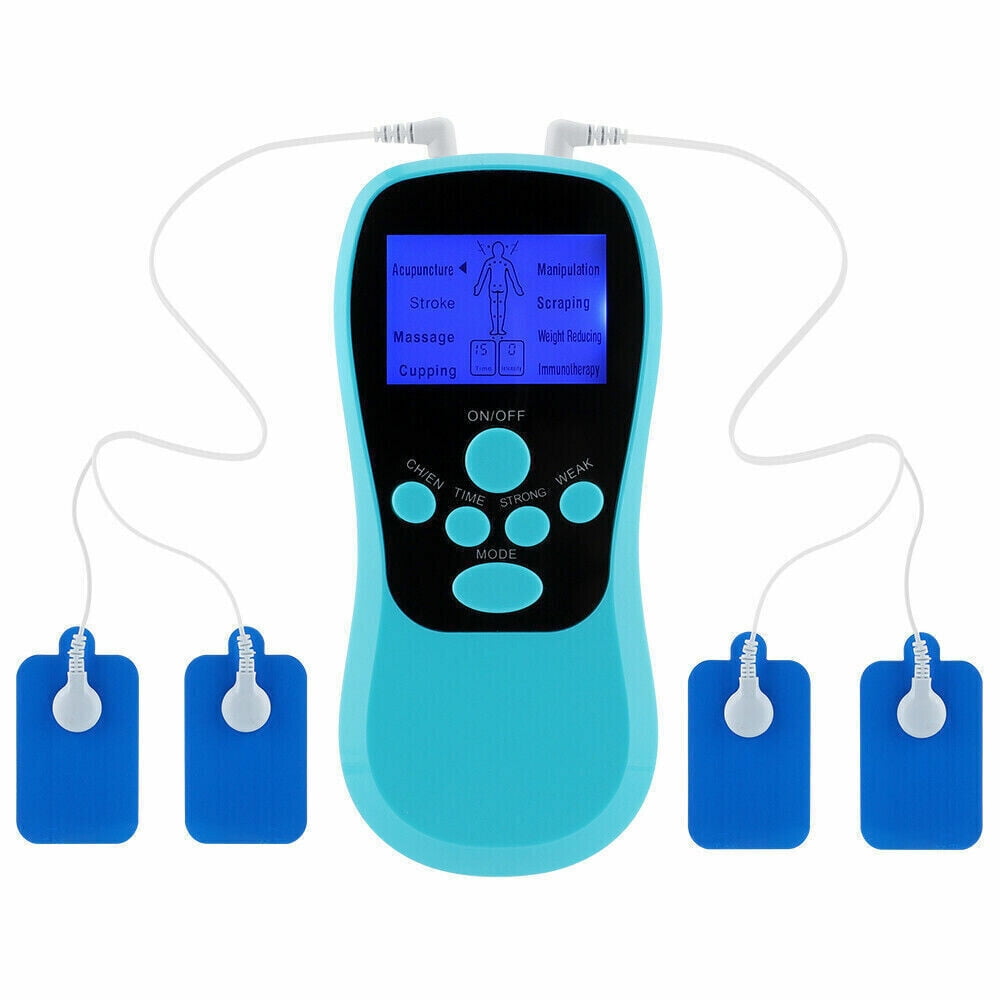 8 Modes Dual Channel Muscle Stimulator, 15 levels of Intensity Electronic Pulse Massager for
