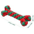 thumbnail image 3 of GOOHOCHY Juguete masticable para cachorros con forma de hueso, juguete para la muela, estilo navideño, de cuerda de algodón., 3 of 8