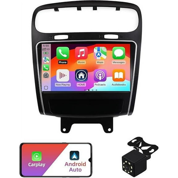 2 32G Android 12 Double Din Car Stereo for Dodge Journey Fiat Freemont 2012-2014 with 9 Inch Touchscreen Radio Built-in Wireless Carplay/Android Auto/GPS/Bluetooth/FM/AUX-in/SWC/Backup Camera