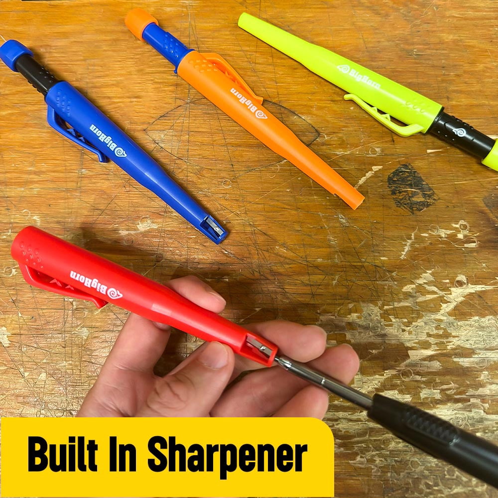 Big Horn 19898 Industrial Mechanical Pencil with 9 Pcs Pencil Lead Refill ea (24 PCS) with Holder