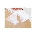 thumbnail image 6 of INSPIRE CHIC Women's Lace Fingerless Gloves Wrist Length Wedding Elegant White Ruffled Floral Gloves for Bridal Party Gloves White-9(With elasticity), 6 of 6