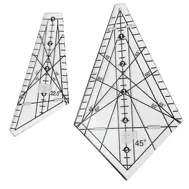 Regla acrílica para costura y patchwork, espátula 22.5/45, plantilla de costura, regla para patchwork y acolchado, herramienta de plantilla de costura DIY