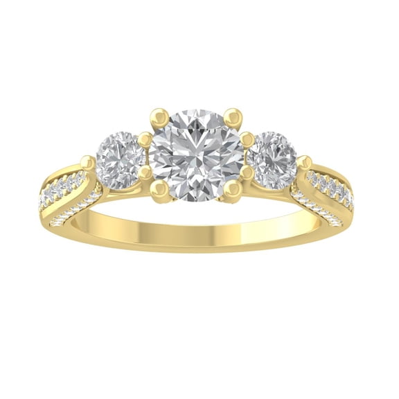 ARAIYA FINE JEWELRY 10K White Gold Lab-Grown Diamond Engagement Ring (1 7/8 cttw Round-shape Lab-Grown Diamonds (D-F Color, VS Clarity) Size 5