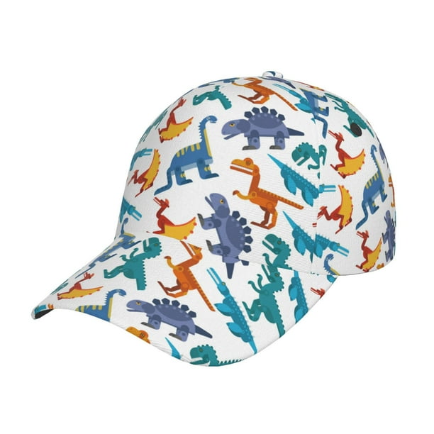 Fotbe Block Dinosaur Gorro Clásico de Béisbol, Gorra Ajustable con Broche Snapback, Gorro de Exterior de Algodón Suave