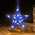 thumbnail image 4 of Up to 65% off! Star Window Lights Patriotic Blue Lights With Suction Cups Battery Powered String Lights Standalone Memorial Day Decoration Double Five Pointed Star, 4 of 7