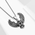thumbnail image 2 of Mens 14K White Gold Vintage Flying Eagle Pendant Necklace Spiritual Jewelry, 2 of 7