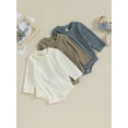 thumbnail image 7 of Infant Baby Long Sleeve Rompers Casual Solid Color Round Neck Ribbed Bodysuit Jumpsuits, 7 of 7