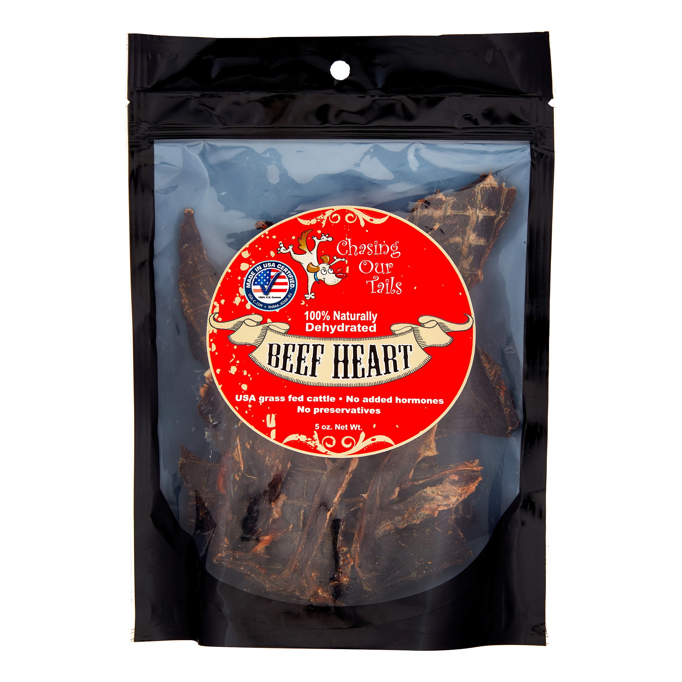 Chasing Our Tails Dehydrated Beef Heart Dog Treats, 5 Oz