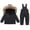 Outfit Sets - Black, variant on Samdudou Girls 2 Piece Winter Ski Set Boys Long Sleeve Parka Jacket Faux Fur Hood Insulated Snow Pants Kids Windproof Snow Snowsuit Outerwear for Skiing