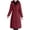 Wine, variant on Kukoosong Quilted Jackets for Women, Winter Long Thicken Hooded Puffer Jacket, Fashion Casual Padded Parkas Down Coat with Pockets