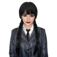 thumbnail image 3 of MUPUL Peluca Negra De Miércoles Addams para Mujer Peluca Larga Trenzada De Miércoles Addams con Flequillo Pelucas De Cosplay De La Familia Addams para Regalo De Fiesta De Halloween, 3 of 4