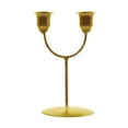 thumbnail image 4 of Portavelas Candelero Tealight Velas Artesanía Mesa Estilo rústico retro de metal Exhibición Candelabro Candelabro para fiesta , dorado, 4 of 8