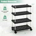 thumbnail image 3 of Gymax 2 PCS 4-Tier Slim Storage Cart Kitchen Organizer Utility Cart w/Lockable Wheels, 3 of 10