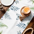 thumbnail image 3 of Watercolor Foral Table Runner 90 Inches, Spring Flowers Butterflies Leaves Plants Bed Runner Dresser Scarves Tabletop for Indoor Outdoor Parties/Ceremony/Banquet, 13" x 90", 3 of 9