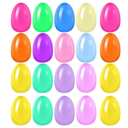 Fillable Easter Eggs, 20 Colorful Bright Plastic Easter Eggs, Stands Upright, Perfect for Easter Egg Hunt, Surprise Egg, Easter Hunt