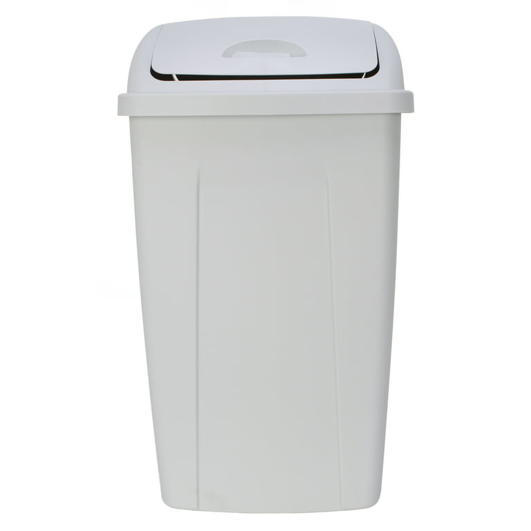 Sterilite 13 Gallon Trash Can, Plastic Swing Top Kitchen Trash Can, Gray 