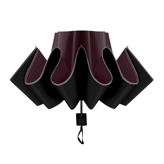Mikilon Sun Umbrella,Sunshade Umbrella with 95% UV Protection, Portable Lightweight Compact Parasol(non Automatic) for Outdoor Travel Wine