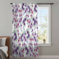 thumbnail image 3 of Purple Pink Roses Sheer Curtains 63 Inches Long, Spring Floral Elegant Pastoral Botanical Light Filering Curtains, Breathable Simi Curtain Privacy Drapes for Living Room Bedroom Window Treatment, 3 of 9